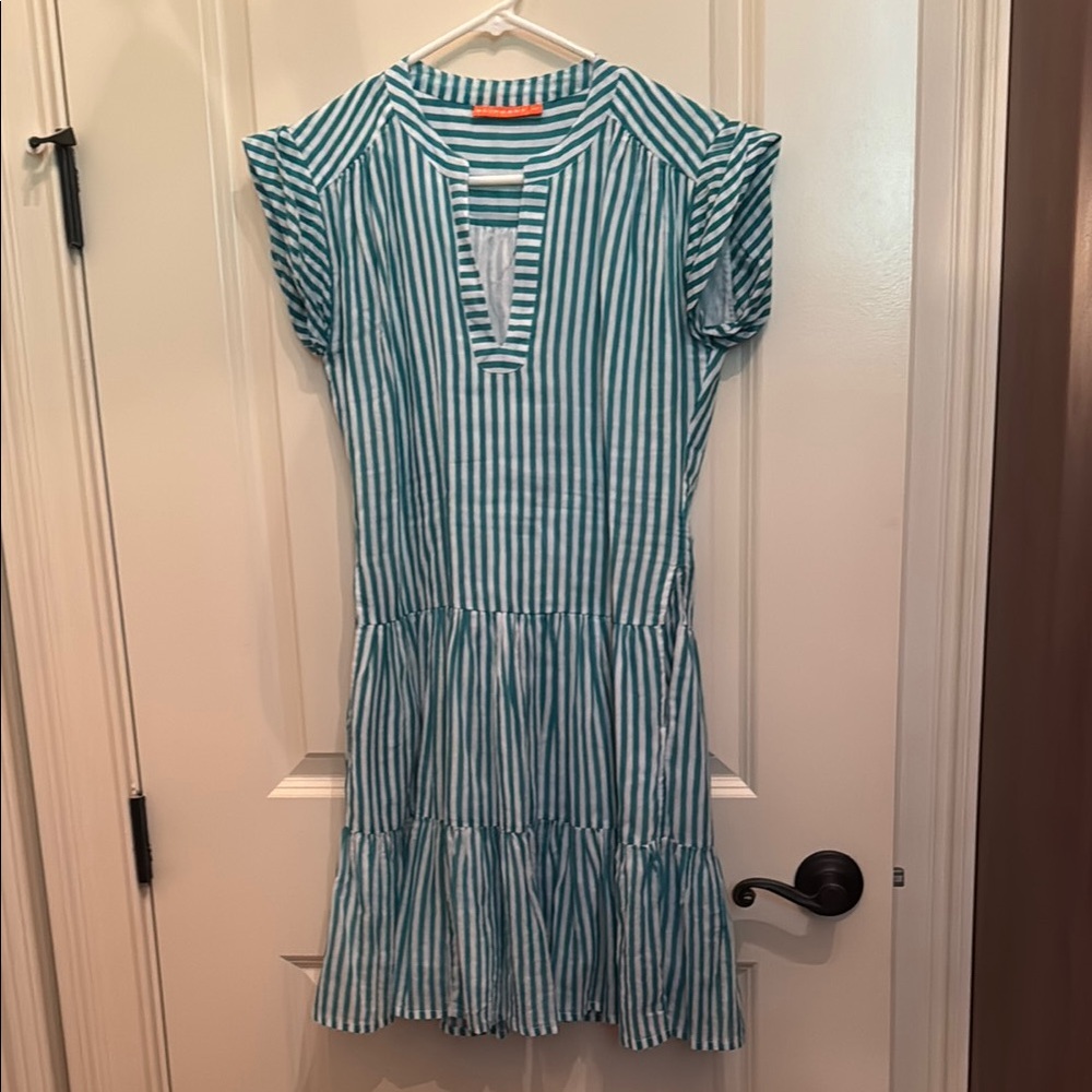 Striped Green and White Oliphant Dress
